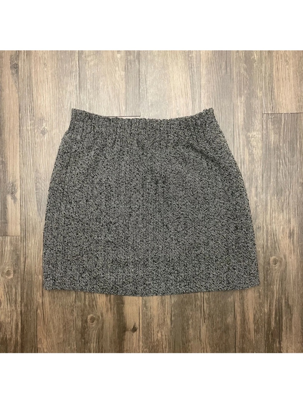 J. Crew Black and White Herringbone Mini Skirt - Picture 4 of 8